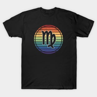 Vintage Distressed Rainbow Gay Pride Zodiac Virgo T-Shirt